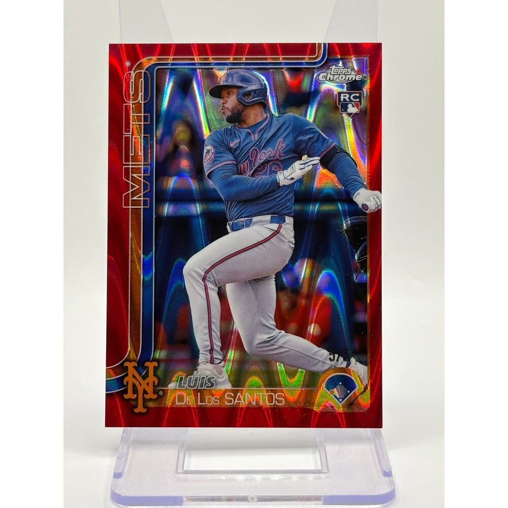 2025 Topps Chrome Luis De Los Santos Rookie Red Lava Refractor 5/5 SSP Mets RC